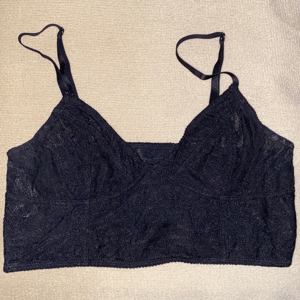 Free People Black Lace Adjustable Bralette